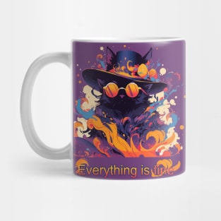 Everything is fine fancy black cat Mug